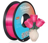 TEQStone Filament PLA Silk Rose (Magenta) 1,75 mm 1KG, Précision Dimensionnelle +/- 0,02 mm Bobine Proprement Enroulé Pour Imprimante 3D Emballage