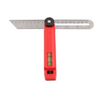 Téquerre de mesure d'angle, rapporteur bois inox coulissant menuiserie | Acier inoxydable double échelle niveau à bulle intégré verrouillage rapide marquages d'angle outil bois