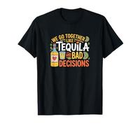Tequila and Bad Decisions Couple Ami Funny Drinking Party T-Shirt