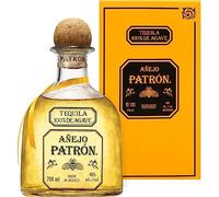 Tequila premium PATRÓN Añejo, 40 % d’alc., 70 cl / 700 ml, produite avec les meilleurs agaves bleus Weber, vieillie pendant plus d’un an en fûts de chêne, idéale pour un Old Fashioned, avec coffret cadeau