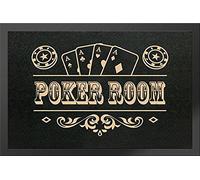 Ter Gummi-Unterseite. - Poker Room Fußmatte aus Polypropylen und Rutschfes [Import]