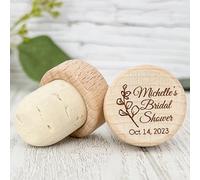 TER Lot de 20 bouchons de bouteille de vin personnalisés en bois gravé au laser pour mariage, fête prénatale, fête