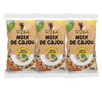 TER'2FRUITS LOT DE 3 PAQUETS DE NOIX DE CAJOU CRUE SANS SEL, 3 x 170g
