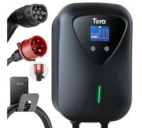 Tera Chargeur EV Type 2-11 KW - Station de Charge Domestique - pour Voiture électrique - avec Support de câble de Charge - Câble de Charge - Fiche CEE 3 Phases - 16 A 5 Broches - Câble de 6,5 m pour