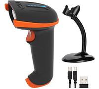 Tera Lecteur de Code-Barres sans Fil avec Indicateur de Niveau de Batterie sans Fil 2,4 GHz et Filaire USB 2.0 Douchette 1D avec Support, Brevet de Conception : EU008489413, Modèle 5100-Z