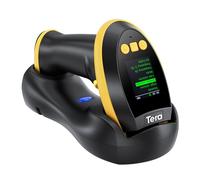 Tera Lecteur de codes-barres 2D sans fil : avec écran de réglage numérique et clavier, fonctionne avec Bluetooth et sans fil 2,4 G et USB filaire 1D 2D QR Lecteur de codes-barres portable avec support