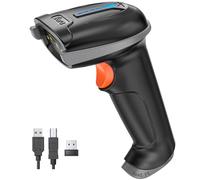 Tera Lecteur de Codes-Barres sans Fil avec Indicateur de Niveau de Batterie sans Fil 2,4 GHz et Filaire USB 2.0 Douchette 1D Rechargeable, Brevet de Conception : EU008489413, Modèle 5100