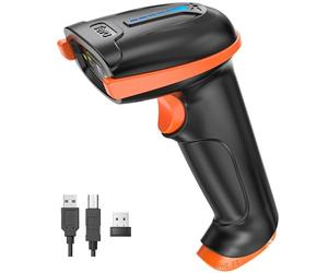 Tera Lecteur de Codes-Barres sans Fil avec Indicateur de Niveau de Batterie sans Fil 2,4 GHz et Filaire USB 2.0 Douchette 1D Rechargeable, Brevet de Conception : EU008489413, Modèle 5100