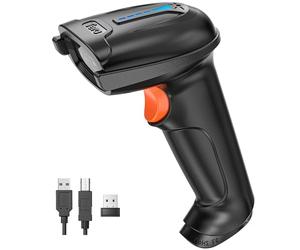 Tera Lecteur de Codes Barres sans Fil et Filaire avec Indicateur de Niveau de Batterie Scanner de Codes-Barres Imprimés Numériques 1D 2D QR Douchette Portable Plug and Play, Modèle D5100