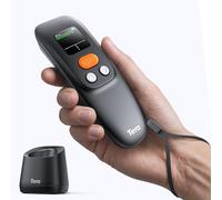 Tera Mini Scanner de Codes-Barres Portable : Batterie 1D 2D QR 1200 mAh avec Bouton, écran 1,4" et Station de Charge, avec Bluetooth 2.4G sans Fil & USB pour système de Caisse POS, entrepôt, Commerce