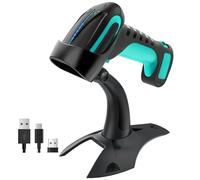 Tera Pro Lecteur de Code à Barre sans Fil 2.4GHz 1D 2D Douchette Scanner de QR Code Barres Bluetooth USB-C pour Smartphone Ecran Scanette Industriel Résistance à la Chute avec Support, 8100