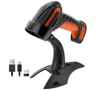Tera Pro Lecteur de Code à Barre sans Fil 2.4GHz 1D 2D Douchette Scanner de QR Code Barres Bluetooth USB-C pour Smartphone Ecran Scanette Industriel Résistance à la Chute avec Support, 8100