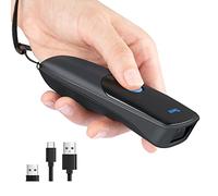 Tera Pro Series 2D QR 3-in-1 Tragbarer Mini-Barcode-Scanner Bluetooth & USB-Kabel & 2,4G Wireless mit Time Präfix/Suffix, 1200mAh Bessere Effizienzl, Modell 1300 Blau