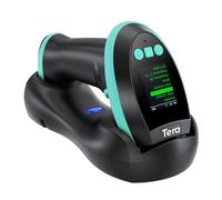Tera Scanner de Codes-Barres 1D 2D QR avec écran de réglage numérique : Commande par Boutons et Station de Charge, Menu de Commande en Allemand et Manuel d'utilisation (français Non Garanti), modèle