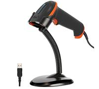 Tera Scanner de Codes-Barres 1D 2D QR Scanner USB Filaire Scanner Portable 1D 2D QR Data Matrix PDF417 1D USB Code Barres CMOS Image Lecteur de Codes-Barres Plug and Play avec Support, D5100Y-Z