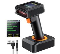 Tera Scanner de Codes-Barres 2D sans Fil, Scanner de Code QR Bluetooth, avec écran d'affichage de l'heure, indicateur de Niveau de Batterie, Base de Charge, Brevet n° 90078251950003, HW0006