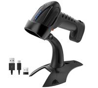 Tera Scanner de Codes-Barres sans Fil 2D QR avec Support : Version Pro Indicateur de Batterie 2500 mAh Lecteur de Codes-Barres Industriel Compatible Bluetooth 2.4G pour Windows Mac Android iOS 8100