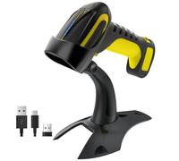 Tera Scanner de Codes-Barres sans Fil 2D QR avec Support : Version Pro Indicateur de Batterie 2500 mAh Lecteur de Codes-Barres Industriel Compatible Bluetooth 2.4G pour Windows Mac Android iOS 8100