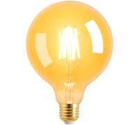 Terafeels Ampoule Edison E27, 6 W, lumière blanche chaude 2700 K, dimmable, verre ambré, culot G125, grande ampoule LED vintage pour lampe et décoration