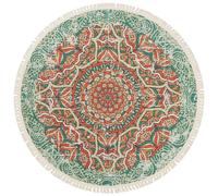Terafeels Tapis rond au design mandala, non pelucheux, facile d'entretien, idéal pour les zones très fréquentées de salon, chambre, cuisine, entrée, buanderie, salle à manger (2904, 60 cm ou
