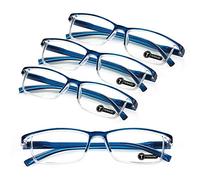 TERAISE 4PCS lunettes de lecture anti-lumière bleue, légères et confortables pour homme et femme, robustes pour ordinateur, étui inclus (1.75X)
