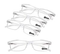 TERAISE 4PCS lunettes de lecture anti-lumière bleue, légères et confortables pour lunettes de lecture homme et femme, robustes lunette de lecture ordinateur, étui à lunettes inclus(1.25X)