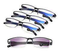 TERAISE 4PCS lunettes de lecture anti-lumière bleue, légères et confortables pour lunettes de lecture homme et femme, robustes soleil Lunettes de Lecture,étui à lunettes inclus(2.25X)