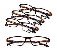 TERAISE 4PCS lunettes de lecture anti-lumière bleue, légères et confortables pour lunettes de lecture homme et femme, robustes lunette de lecture ordinateur, étui à lunettes inclus(0.0X)