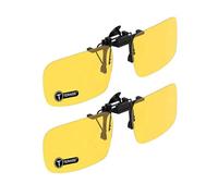 TERAISE Clip lunettes de soleil, 2 pack/day + vision nocturne hommes/femmes uv400 Flip lunettes de soleil polarisées (2PCS Jaune+Jaune)