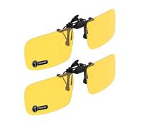 TERAISE Clip lunettes de soleil, 2 pack/day + vision nocturne hommes/femmes uv400 Flip lunettes de soleil polarisées (2PCS Jaune+Jaune)