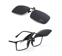 TERAISE Clip Lunettes de Soleil Flip up Surlunettes de Soleil Polarisées pour Hommes Femmes UV400 Clip Solaire pour L'extérieur,10Noir 60 * 41mm