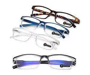 TERAISE lunettes de lecture anti-lumière bleue, légères et confortables pour lunettes de lecture homme et femme, robustes lunette de lecture ordinateur, étui à lunettes inclus