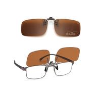 TERAISE Lunettes De Soleil Polarisées Clip Avec Lunettes De Prescription Anti - Éblouissement Uv400 Pour Hommes Femmes Conduite Voyage Outdoor Sports(Marron-Retournement amélioré)