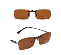 TERAISE Lunettes De Soleil Polarisées Clip Lunettes Anti - Éblouissement Uv400 Pour Hommes Femmes Conduite Voyage Outdoor Sports (Marron)