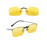 TERAISE Polarisé Vision Nocturne Clip Lunettes De Soleil Anti - Éblouissement Uv400 Pour Les Hommes Femmes Conduite Voyage Outdoor Sports (Jaune)