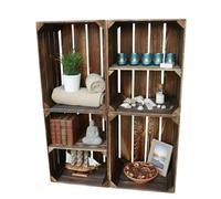 teramico Cagettes à fruits / bois flammées dans de nombreuses variantes - Idéal pour la construction de meubles ou pour le rangement - Très solide et stable