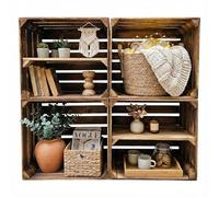 teramico Cagettes à fruits / bois flammées dans de nombreuses variantes - Idéal pour la construction de meubles ou pour le rangement - Très solide et stable