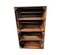 teramico Cagettes à Fruits/Bois flammées dans de Nombreuses Variantes - Idéal pour la Construction de Meubles ou pour Le Rangement - Très Solide et Stable