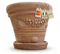 teramico Doppio Bordo Jardinière en Terre Cuite avec Assiette