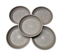 teramico Lot de 5 soucoupes de Pots de Fleurs en Plastique Italien résistant aux intempéries pour Balcon, terrasse et Jardin en Terre Cuite, Anthracite, Taupe (Taupe, 20 cm)