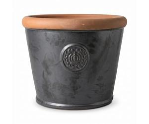 teramico Pot de Fleurs - Couronne - en grès émaillé - Blanc, Gris, Turquoise - 34 cm - 45 cm - Résistant au Gel et aux intempéries (Anthracite, 45cm x 34cm)