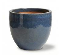 teramico Pot de Fleurs de qualité supérieure en céramique émaillée, 100% résistant au Gel et Fait à la Main, bac à Fleurs avec Trou (Gris Antique, 48cm x 41cm)
