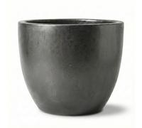 teramico Pot de Fleurs de qualité supérieure en céramique émaillée, 100% résistant au Gel et Fait à la Main, bac à Fleurs avec Trou (Anthracite, 21cm x 18cm)