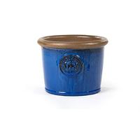 teramico Pot de Fleurs en céramique, modèle Provence avec Motif Couronne, de Couleur Bleu Roi, Absolument résistant au Gel, Fait à la Main (Bleu Royal, 45 x 34 cm)