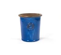 teramico Pot de Fleurs en céramique, modèle Provence avec Motif Couronne, de Couleur Bleu Roi, Absolument résistant au Gel, Fait à la Main (Bleu Royal, 34 x 38 cm)