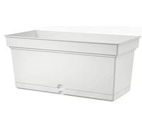 Teraplast Aqua Dimensions 99,0 cm x 47,0 cm x 43,5 cm - Jardinière d'extérieur en Plastique Mat, Couleur Blanche, 100% Recyclable avec réserve d'eau. Vase rectangulaire pour l'extérieur.