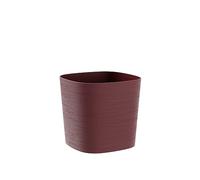 Teraplast Vase élégant pour Fleurs modèle Capri Jardinière d'extérieur en polyéthylène Effet satiné, avec réserve d'eau intérieure, 38 x 38 x 30 cm Made in Italy (38 cm, Red Grape)