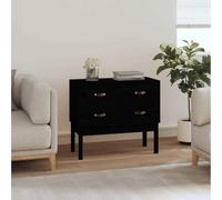 Teravane Armoire console noire 90 x 40 x 78 cm en pin massif avec 4 tiroirs, idéale pour le couloir, le salon ou le bureau, offre beaucoup d'espace de rangement, surface décorative, support mural