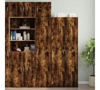 Teravane Armoire haute étroite en chêne fumé 40 x 42,5 x 225 cm, commode multifonction avec portes, idéale comme buffet, armoire de couloir ou armoire de cuisine pour les petits espaces