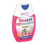 Teraxyl - Dentifrice 2 en 1 - Dents Définitives 6 ans et + Junior/Enfant - Dentifrice au fluor + Bain de bouche antibactérien - Protection complète - Goût Fraise - Tube de 75 ml